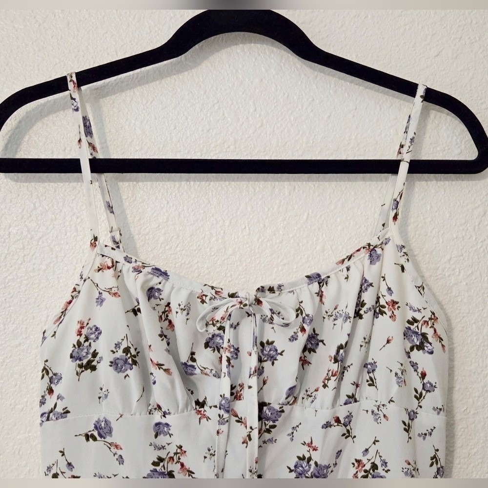 Prairie Milkmaid Floral Print Midi Summer Dress Size Medium - Picture 3 of 8